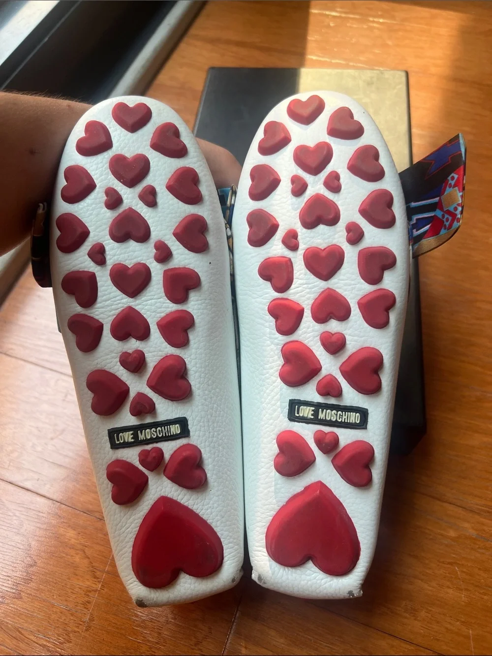 Love Moschino White Heart-Detail Slip-On Shoes